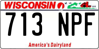 WI license plate 713NPF