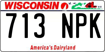 WI license plate 713NPK