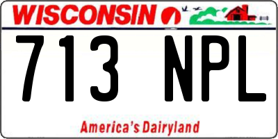 WI license plate 713NPL