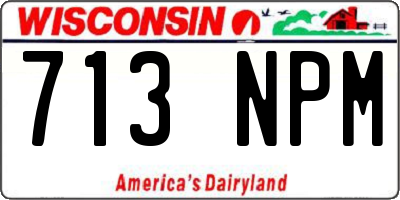 WI license plate 713NPM