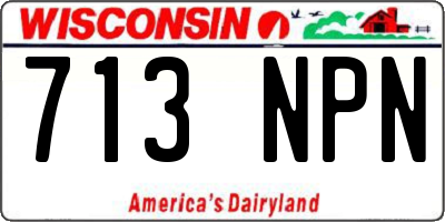 WI license plate 713NPN