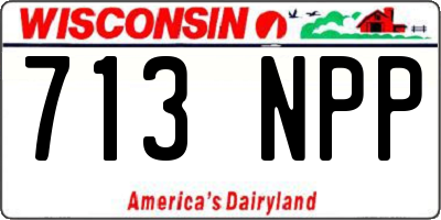 WI license plate 713NPP
