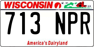 WI license plate 713NPR
