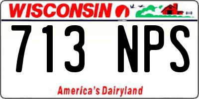 WI license plate 713NPS