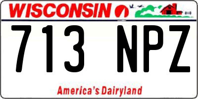 WI license plate 713NPZ