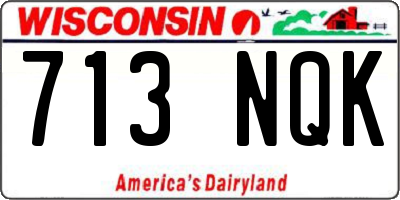 WI license plate 713NQK