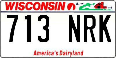 WI license plate 713NRK