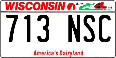 WI license plate 713NSC