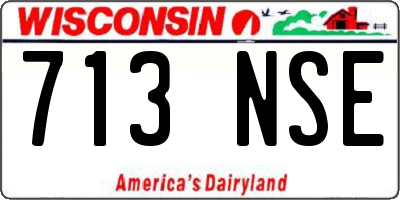 WI license plate 713NSE