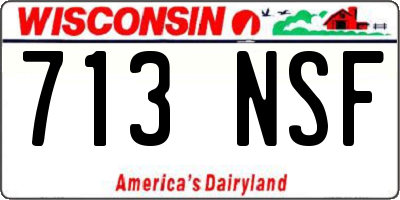 WI license plate 713NSF
