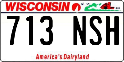 WI license plate 713NSH