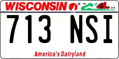 WI license plate 713NSI