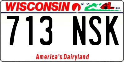 WI license plate 713NSK