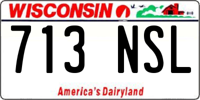 WI license plate 713NSL