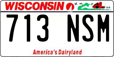 WI license plate 713NSM