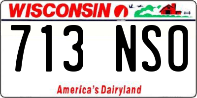 WI license plate 713NSO