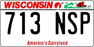 WI license plate 713NSP
