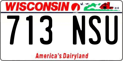 WI license plate 713NSU
