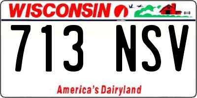 WI license plate 713NSV