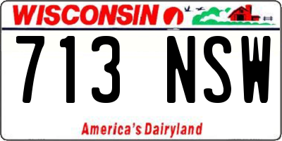 WI license plate 713NSW