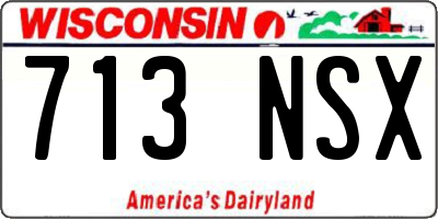 WI license plate 713NSX