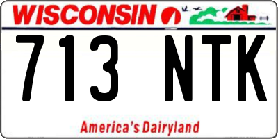 WI license plate 713NTK