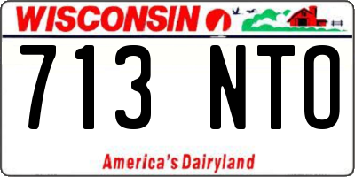 WI license plate 713NTO