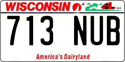 WI license plate 713NUB