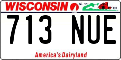 WI license plate 713NUE