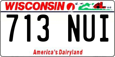 WI license plate 713NUI
