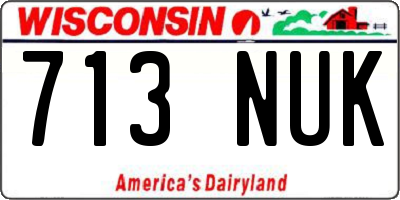 WI license plate 713NUK