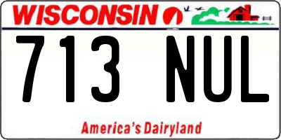 WI license plate 713NUL