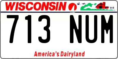 WI license plate 713NUM
