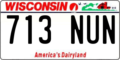 WI license plate 713NUN