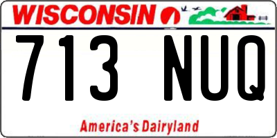 WI license plate 713NUQ
