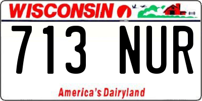 WI license plate 713NUR