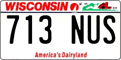 WI license plate 713NUS