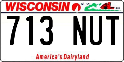 WI license plate 713NUT