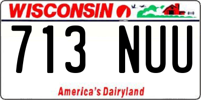 WI license plate 713NUU