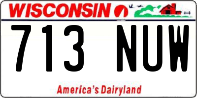 WI license plate 713NUW