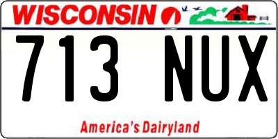 WI license plate 713NUX