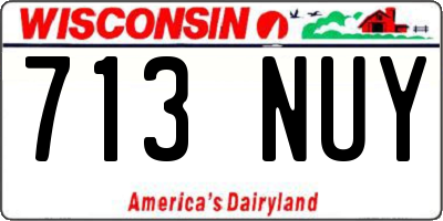 WI license plate 713NUY