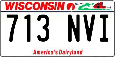 WI license plate 713NVI