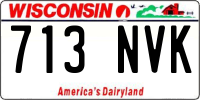 WI license plate 713NVK