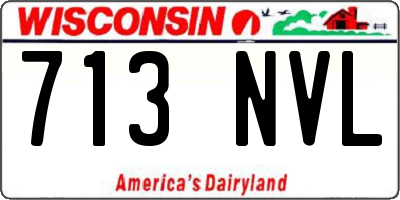 WI license plate 713NVL