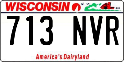 WI license plate 713NVR
