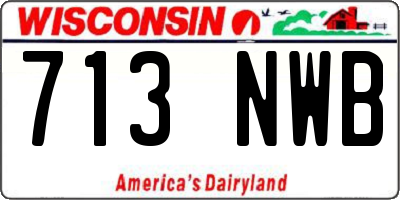 WI license plate 713NWB