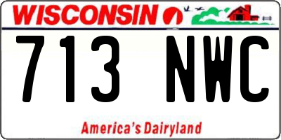 WI license plate 713NWC