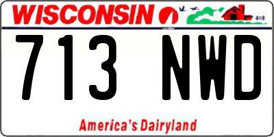 WI license plate 713NWD