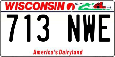 WI license plate 713NWE